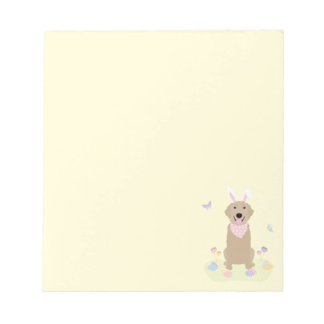 Bloc-note Retriever doré Bunny de Pâques (Devant)