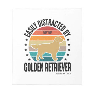 Bloc-note Retriever doré facilement distrait Chien vintage d