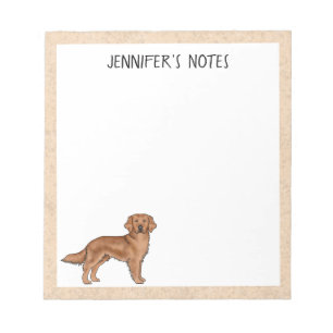 Bloc-note Retriever doré rouge Chien mignon avec nom personn