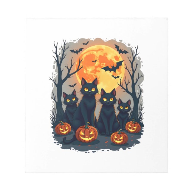 Bloc-note Retro Black Cat Halloween Pumpkin Costume For Wome (Devant)