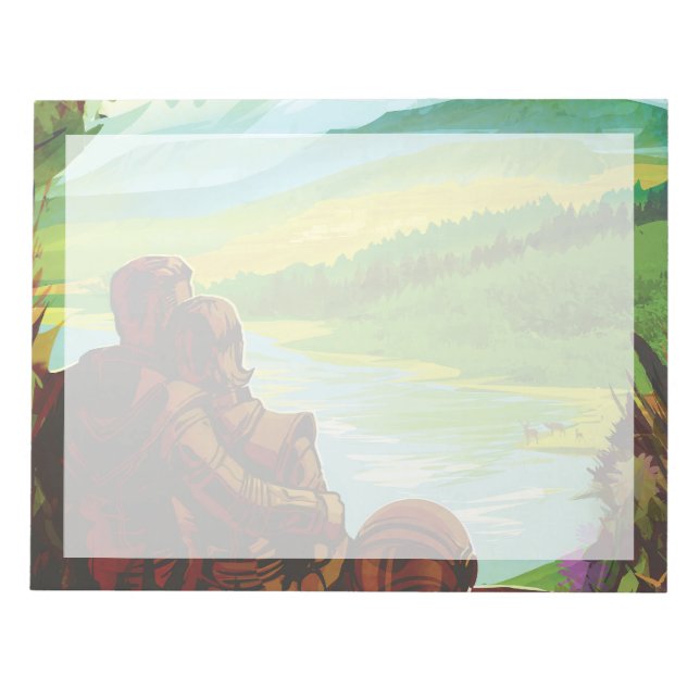 Bloc-note Retro Space Travel Poster-Une mission de science d (Devant)