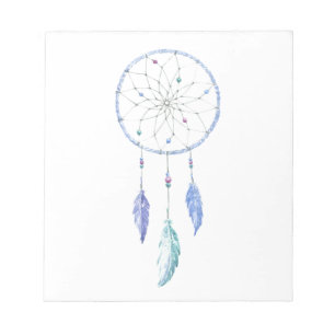 Bloc-note Rêveuse aquarelle avec 3 plumes