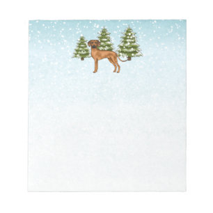 Bloc-note Rhodesian Ridgeback Lion Dog Snowy Winter Forest