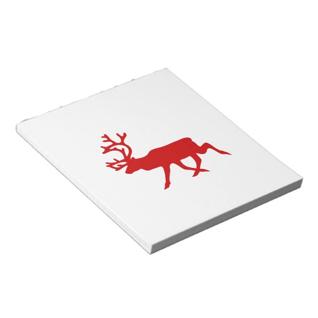 Bloc-note Rindeer rouge / Silhouette caribou (Incliné)
