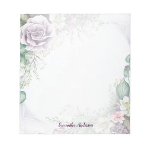 Bloc-note Robe d'aquarelle violet vert de feuillage