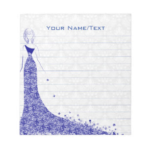Bloc-note Robe Mariage Royal Blue & White Damas