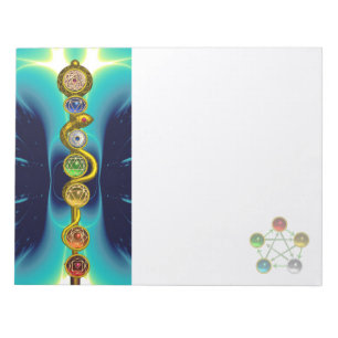 BLOC-NOTE RODE D'ASCLEPIUS 7 CHAKRAS, YOGA, ÉNERGIE SPIRITUE