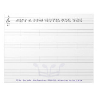 Bloc-note roi de la musique 27,94 x 21,59 cm