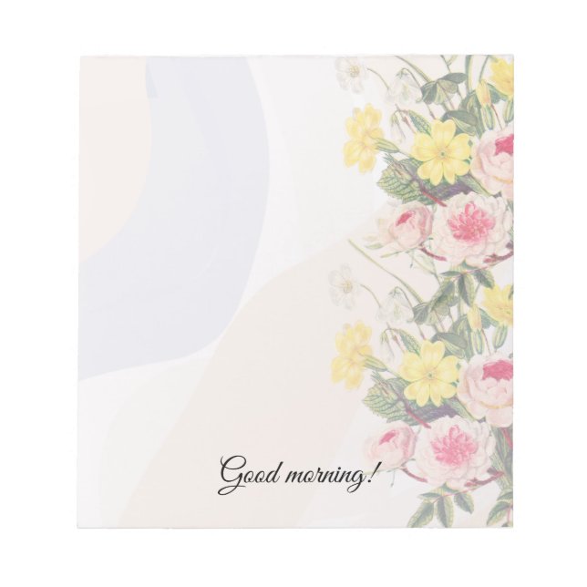 Bloc-note Romantic cottage flowers wallpaper (Devant)