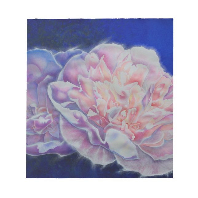 Bloc-note Romantique élégante couleur rose blanc pastel (Devant)