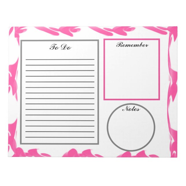 Bloc-note Rose Abstrait à faire (Devant)