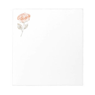 Bloc-note Rose, aquarelle fleurie