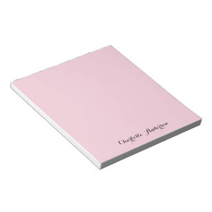 Bloc-note Rose clair monogramme   Minimaliste moderne Femini