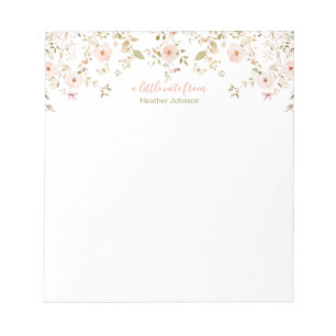 Bloc-note Rose de campagne personnalisée