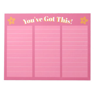 Bloc-note Rose et orange floraux rétro