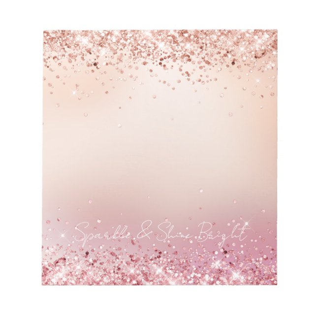 Bloc-note Rose et Rose Sparkle Ombre (Devant)