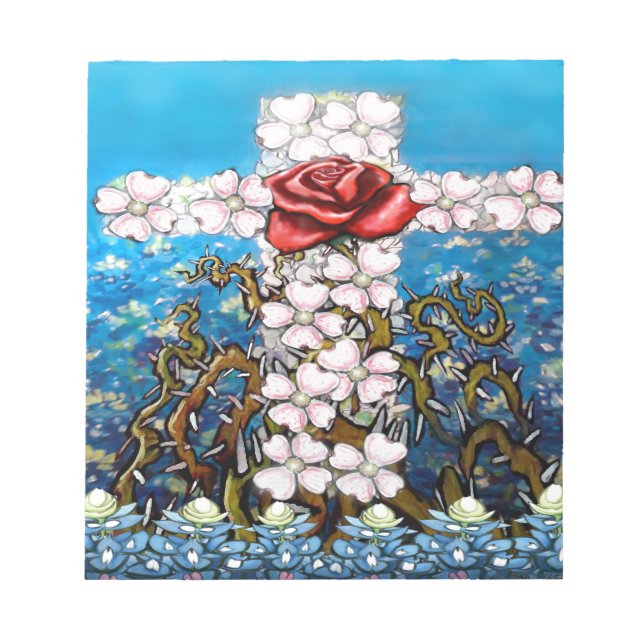 Bloc-note Rose Floral Cross (Devant)