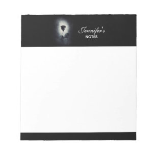 Bloc-note Rose noire gothique dégoulinant de sang macabre