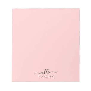 Bloc-note Rose pâle rose rose rose rose moderne Nom minimali