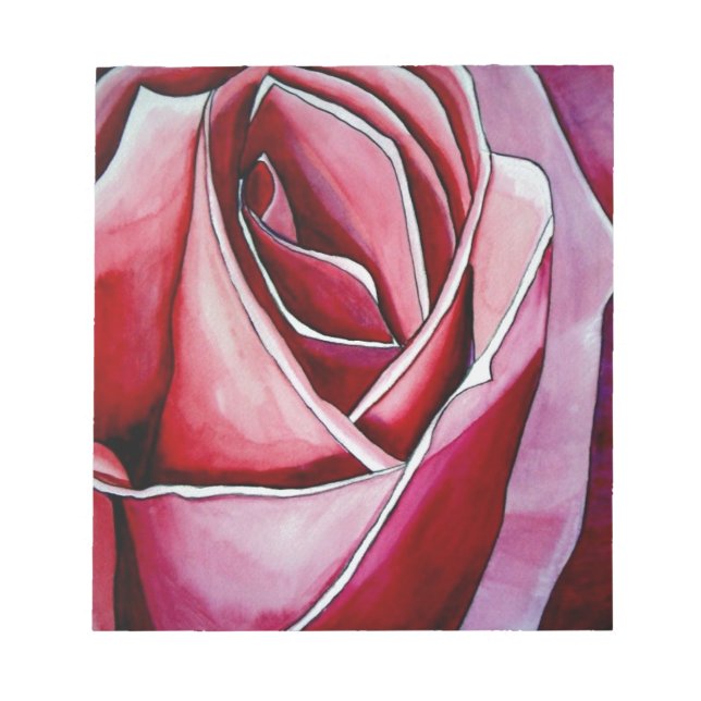 Bloc-note Rose Rose macro fleurs aquarelle art abstrait (Devant)