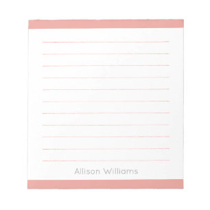 Bloc-note Rose rose simple personnalisé