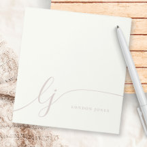 Rose simple moderne féminin Monogram rose ivoire