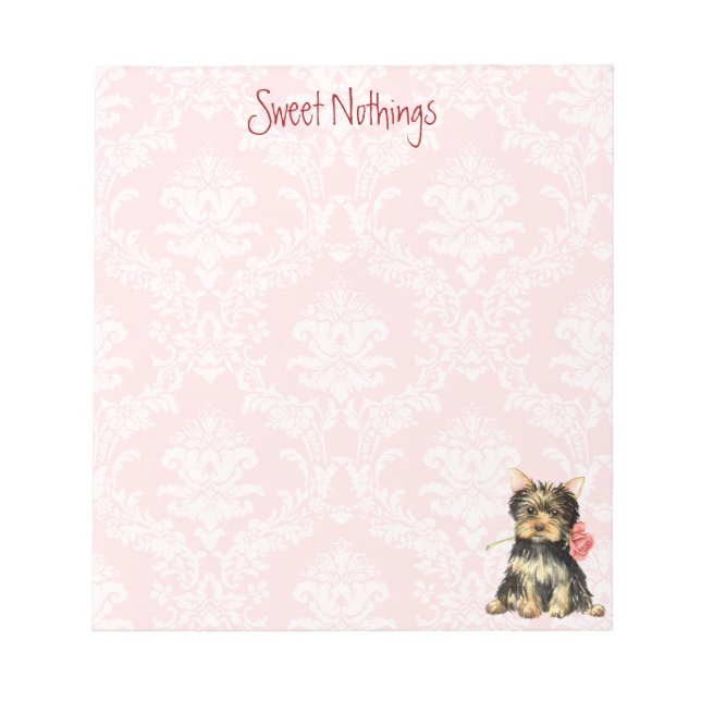 Bloc-note Rose Valentine Yorkie (Devant)