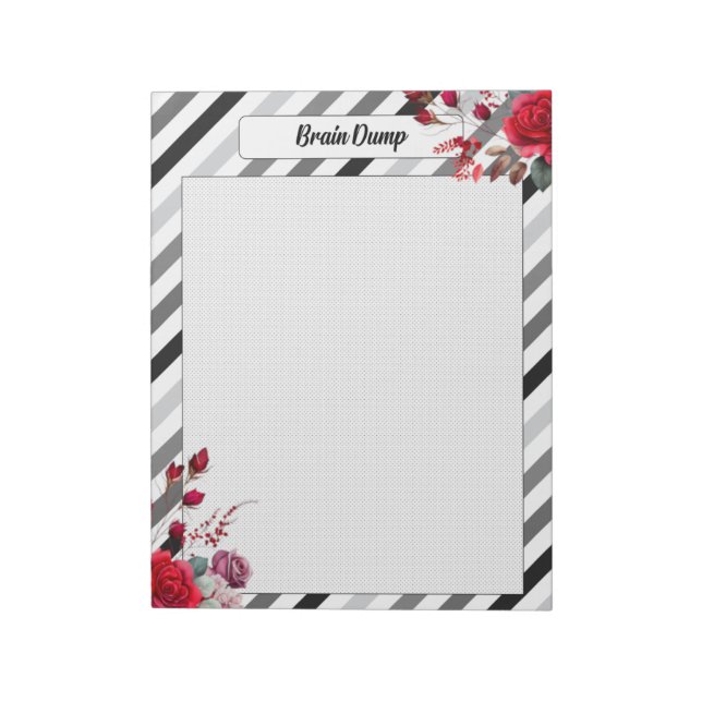 Bloc-note Roses en bandes _ Brain Dump (Tourné)