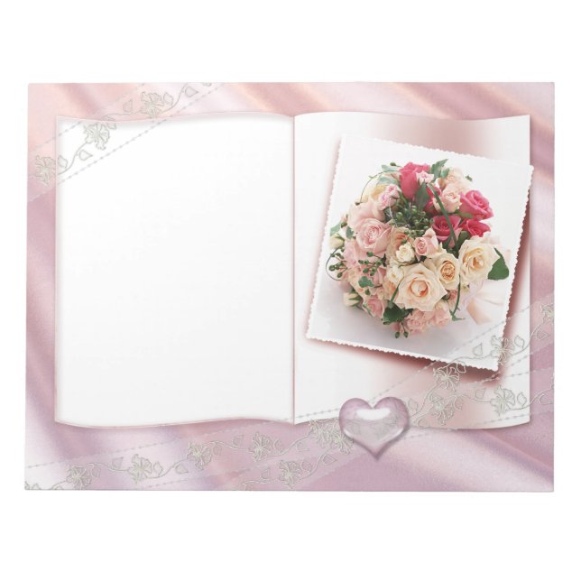 Bloc-note Roses et Coeurs Mariages Floral Love (Devant)