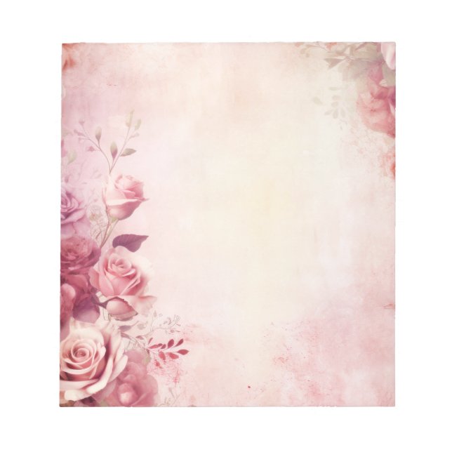 Bloc-note Roses roses vintages (Devant)