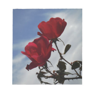 Bloc-note Roses rouges contre un ciel bleu vif