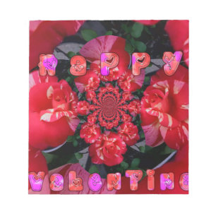 Bloc-note Roses rouges Iridescente "Bonne Saint Valentin" Im
