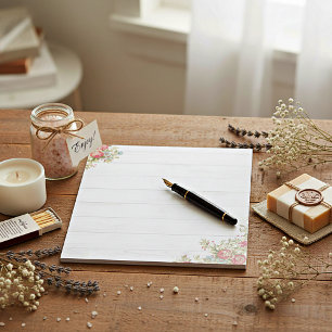 Bloc-note Roses rouges sur bois