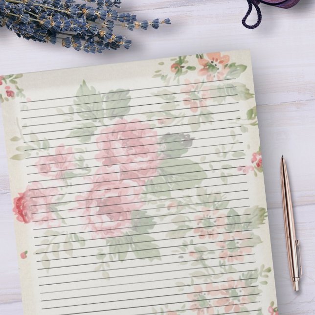 Bloc-note Roses victoriens rétro au milieu du siècle (Créateur téléchargé)