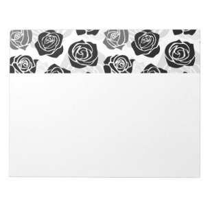 Bloc-note Roses Vintages chic en noir et blanc