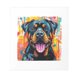 Bloc-note Rottweiler coloré Pop Art � Style de trempage vibr