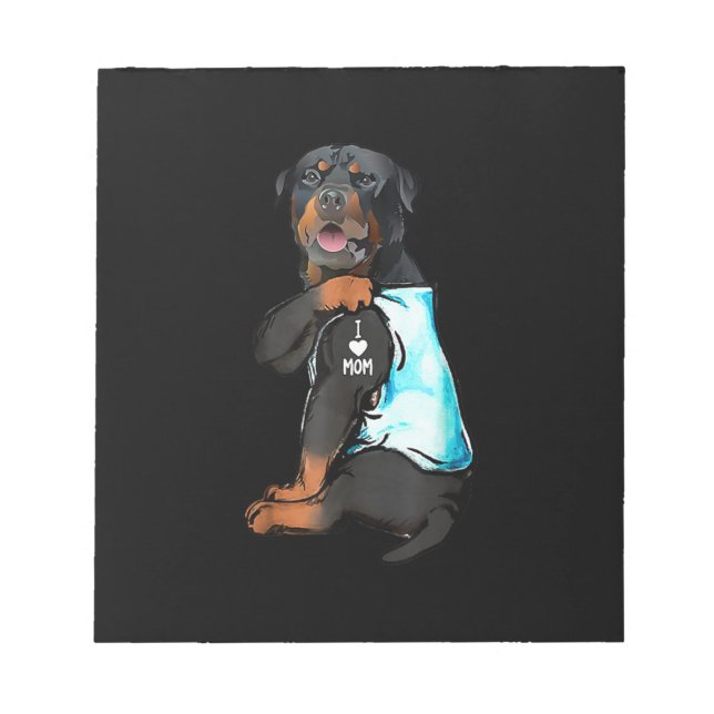 Bloc-note Rottweiler I Love Maman Tattoo (Devant)