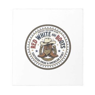 Bloc-note Rouge Blanc Et Bottes Patriotique Patriotique Sud