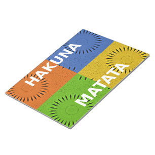 Bloc-note Rouge doré Vert Hakuna Matata