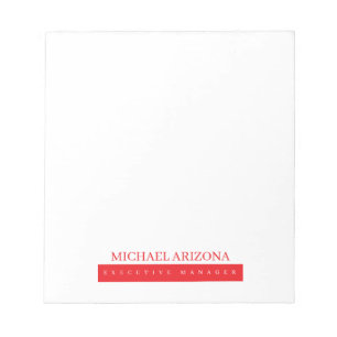 Bloc-note Rouge Noir & Blanc Minimaliste Simple Moderne