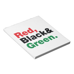 Bloc-note Rouge, Noir et Vert.
