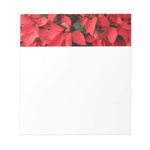 Bloc-note Rouge Poinsettias II Noël Fête Florale
