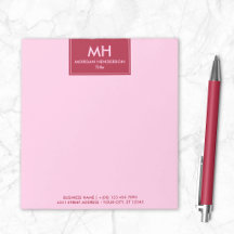 Rouge Rose Minimal Propres Initiales Nom Informati