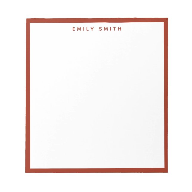 Bloc-note Rouge simple moderne (Devant)