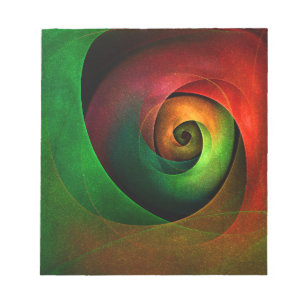 Bloc-note Rouge Vert Floral Moderne Art Abstrait Motif #21