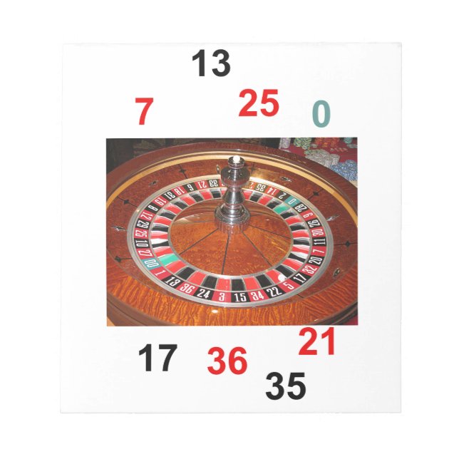 Bloc-note Roulette Casino Roulette et numéros chanceux (Devant)