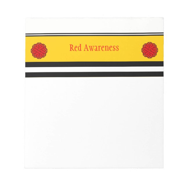 Bloc-note Ruban de fleurs rouges par Kenneth Yoncich (Devant)