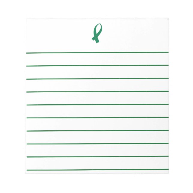 Bloc-note Ruban de sensibilisation (vert) (Devant)