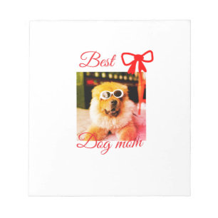 Bloc-note Ruban rouge meilleure maman chien papa photo nom c