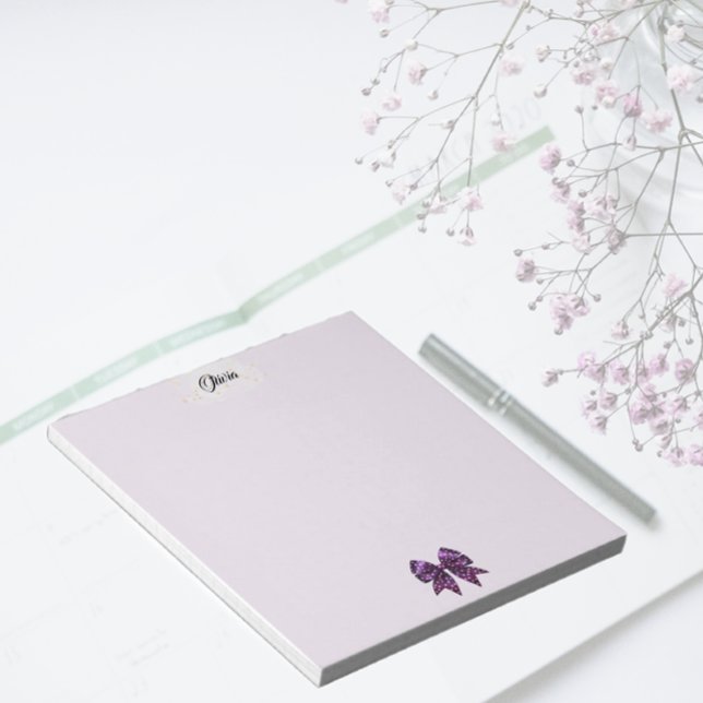 Bloc-note Ruban violet Pois (Créateur téléchargé)